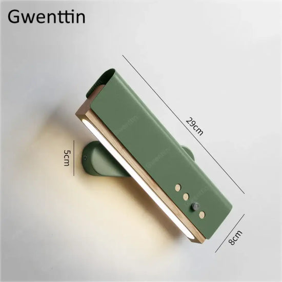 Applique Murale Bois Artisanale Lumineuse Design Tendance Vert / Blanc Chaud (2700-3500K) Chambre