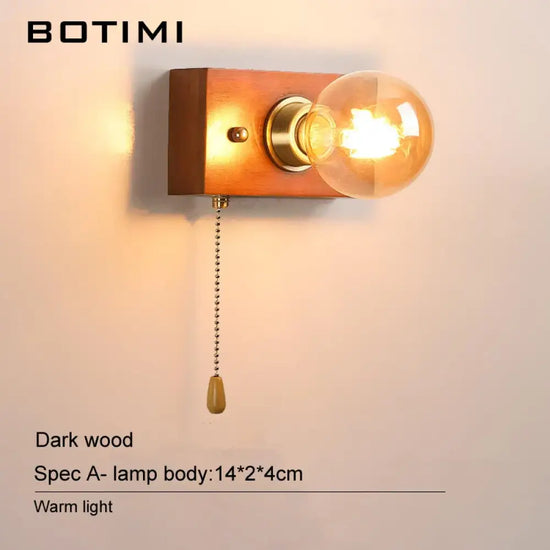 Applique Murale Bois Design Lumineux Élégant Moderne. Un Sombre Chambre