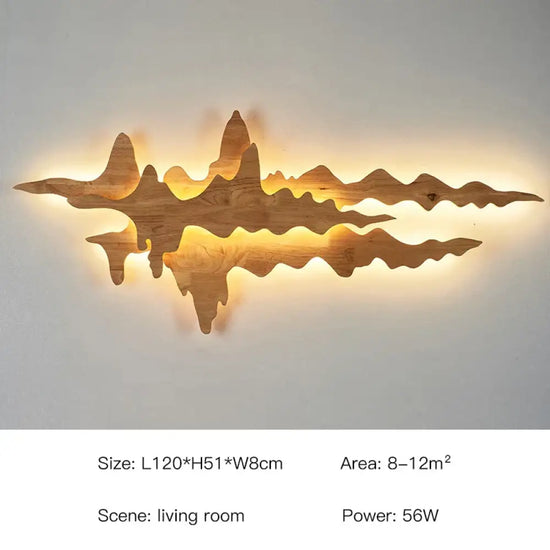 Applique Murale Bois Élégante Épurée Lumineuse. A-8012 -120Cm / Lumière Chaude-3000K Chambre