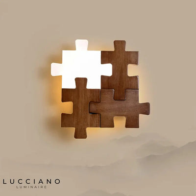Houten LED kinder wandlamp