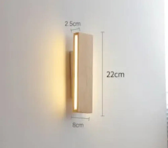 Applique Murale Bois Massif Lumineux Artisanal Élégant 22 Cm / Blanc Froid (5500-7000K) Chambre