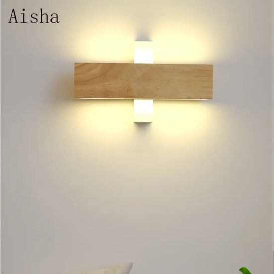 Applique Murale Bois Massif Lumineux Artisanal Élégant Chambre