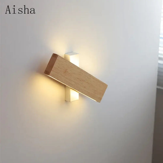 Applique Murale Bois Massif Lumineux Artisanal Élégant Chambre