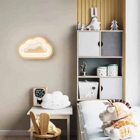 Applique Murale Bois Nuage Déco Enfantine Douce. Chambre