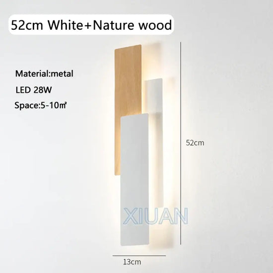 Applique Murale Bois Originale Design Moderne 52 Cm Blanc / 3 Températures De Couleur Chambre