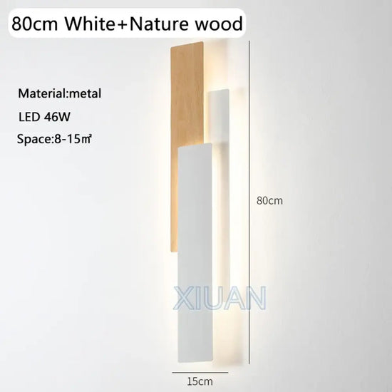 Applique Murale Bois Originale Design Moderne 80 Cm Blanc / 3 Températures De Couleur Chambre