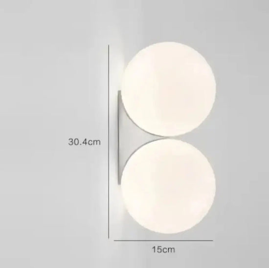 Applique Murale Boule Élégante Lumière Design Argent 2 / Blanc Chaud (2700-3500K) Chambre