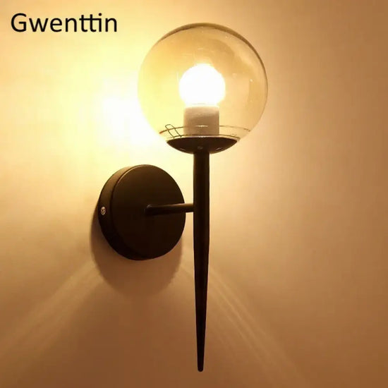 Applique Murale Boule Led Design Scandinave Noir Chambre