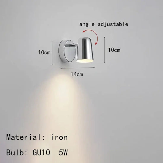 Applique Murale Chrome Design Élégant Angle Style-C / Lumière Chaude Chambre