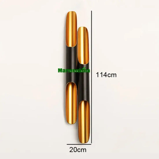 Applique Murale Coltrane Led 2 Lumières 20X114Cm Noir / Blanc Chaud (2700-3500K) Avec Ampoules