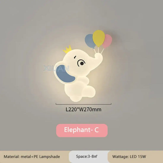 Applique Murale Créative En Design Moderne. Éléphant C / 3 Température De Couleur C.a. 220