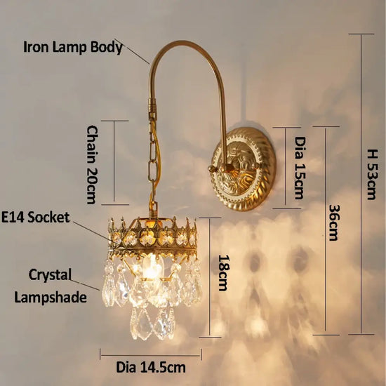 Applique Murale Cristal Lumineux Design Élégant Applique Chambre