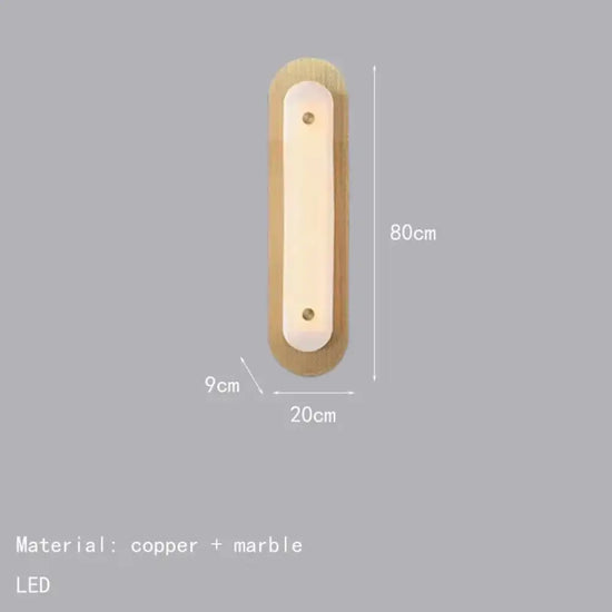 Applique Murale Cuivre Élégant Marbre Design Luxe Style B / Lumière Chaude 3000K Chambre