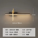 Applique Murale Cuivre Élégante Minimaliste Chic. Noir / Source De Lumière À 3 Couleurs Chambre