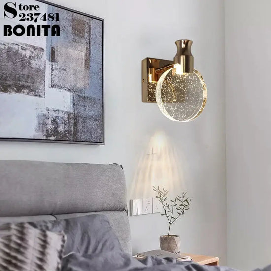 Applique Murale De Cristal Raffinée Moderne. Chambre
