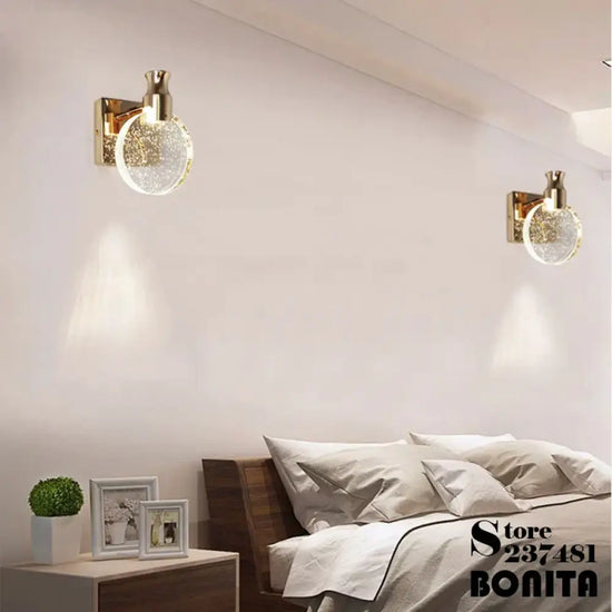 Applique Murale De Cristal Raffinée Moderne. Chambre