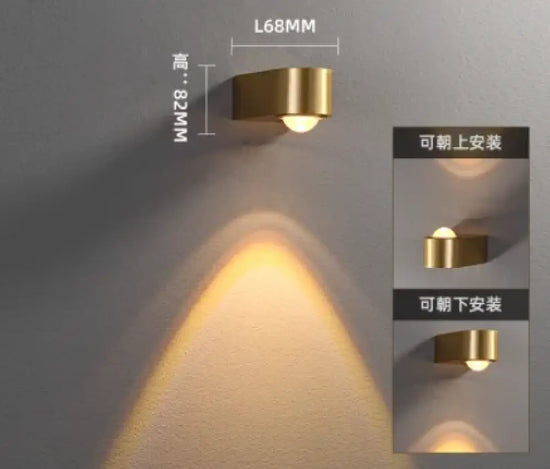 Applique Murale De Cuivre Design Raffinement Absolu. 1 Tête / Blanc Naturel (3 500-5 500 K). Chambre