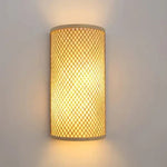 Applique Murale Demi-Cylindrique en Bambou Beige