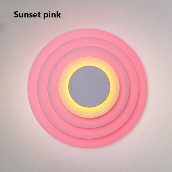Applique Murale Design Cercle Lumineux Élégant. Rose Coucher De Soleil / D60Cm (5 Couches) Chambre