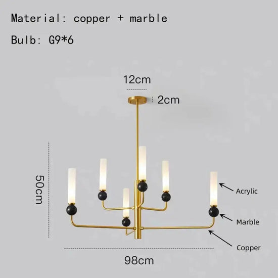Applique Murale Design Élégant Pierre Naturelle Style D-Or / Blanc Chaud (2700-3500K) Chambre