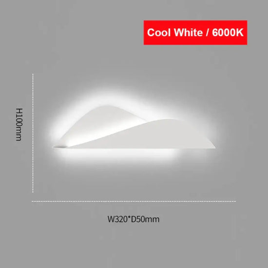 Applique Murale Design Led Élégante Contemporaine Chambre Blanc Froid 6000K
