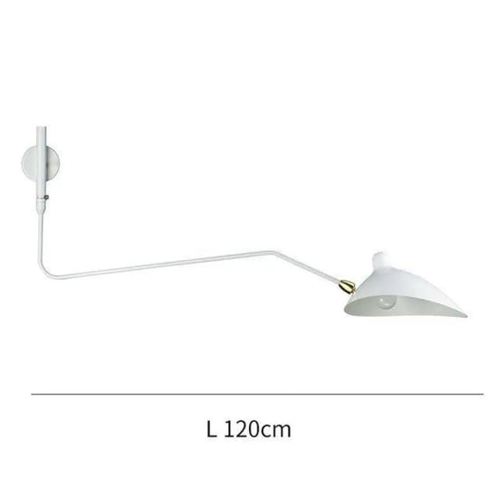 Applique Murale Design Rétro Élégante Articulée Blanc - 120Cm 1 Lampe Chambre