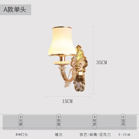 Applique Murale Dorée Élégante Lumière Contemporaine Ae Seule Tête / Blanc Froid (5500-7000K)