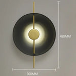 Applique Murale Dorée Minimaliste Luminosité Chaleureuse. Noir / Diamètre 300 X H 480 Mm Froid