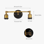 Applique Murale Double Élégante Lampe Vintage Cuivrée Chambre