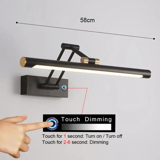 Applique Murale Élégante Design Contemporain Lumineux Noir 58 Cm Gradation / Blanc Chaud