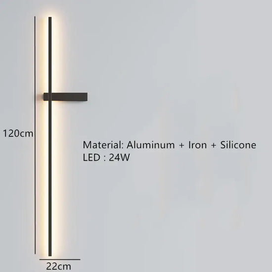 Applique Murale Élégante Design Contemporain Minimaliste A-120Cm-R / Intensité Variable Chambre