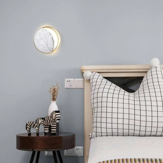 Applique Murale Élégante Dorée Marbre Lumineux Chambre