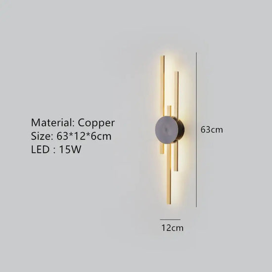 Applique Murale Élégante Éclairage Ambiance Moderne. B-Or 63Cm / 3 Modifiables Chambre