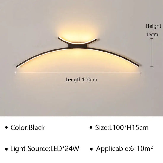 Applique Murale Élégante Suspension Lumineuse Moderne Noir 1 Pièce 100 Cm / Lumière Tricolore