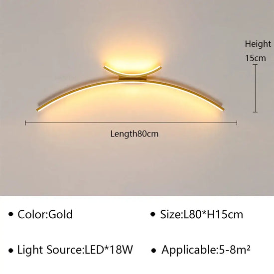 Applique Murale Élégante Suspension Lumineuse Moderne Or 1 Pièce 80Cm / Lumière Tricolore Chambre