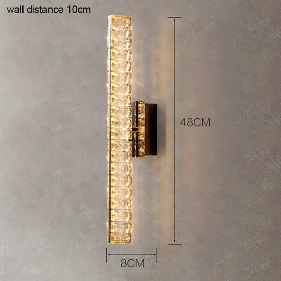 Applique Murale En Cristal Design Contemporain Épuré Un / Lumière Blanche Chambre