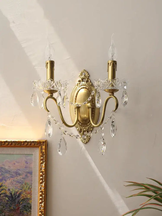 Applique Murale En Cristal Lumineux Vintage. Chambre