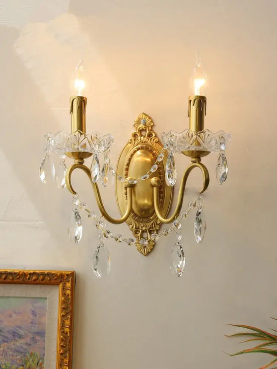 Applique Murale En Cristal Lumineux Vintage. Chambre