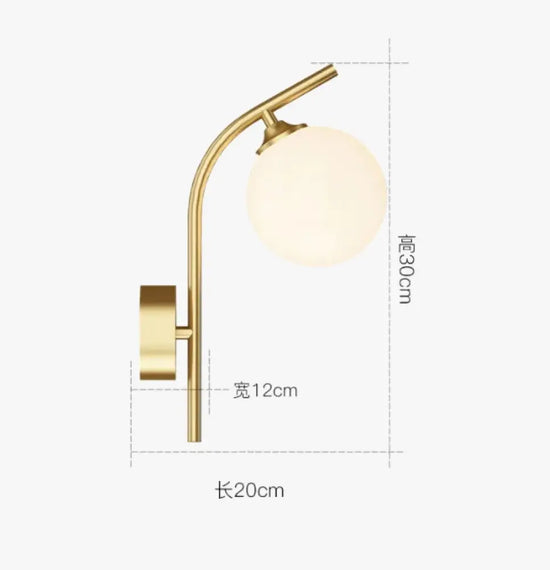 Applique Murale En Cuivre Suspendue Boule Transparente Chambre