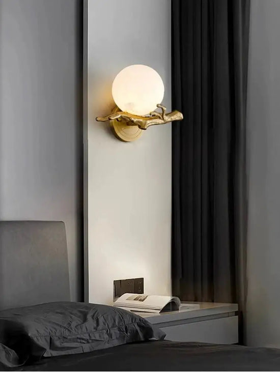 Applique Murale En Marbre Et Cuivre Design Lumineux Élégant Chambre