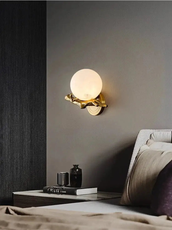 Applique Murale En Marbre Et Cuivre Design Lumineux Élégant Chambre
