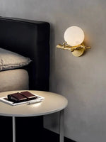 Applique Murale En Marbre Et Cuivre Design Lumineux Élégant Chambre