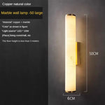 Applique Murale En Marbre Et Cuivre Sophistiquée Luminaire. Doré-50Cm / Blanc Chaud (2700-3500K)