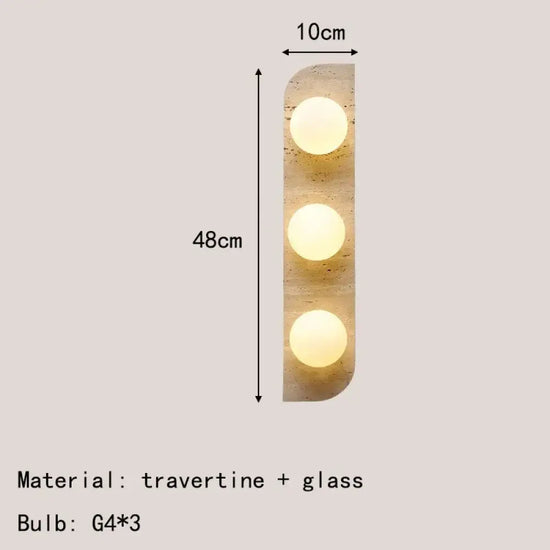 Applique Murale En Pierre Naturelle Élégante Lumière. 3 Lumières / Blanc Froid (5 500-7 000