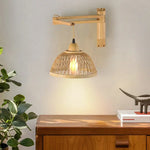 Applique Murale En Rotin Élégant Design Vintage Rustique Chambre