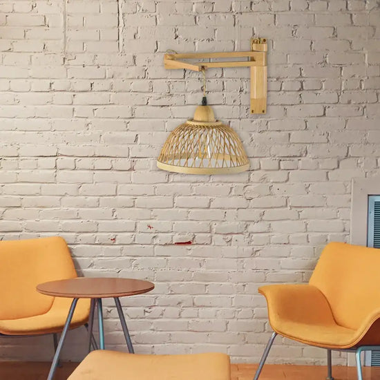 Applique Murale En Rotin Élégant Design Vintage Rustique Chambre