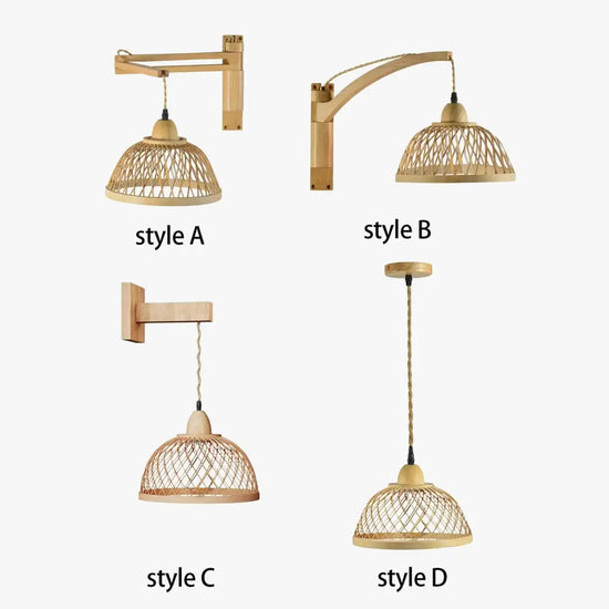 Applique Murale En Rotin Élégant Design Vintage Rustique Chambre