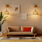 Applique Murale En Rotin Élégant Design Vintage Rustique Modèle A Chambre