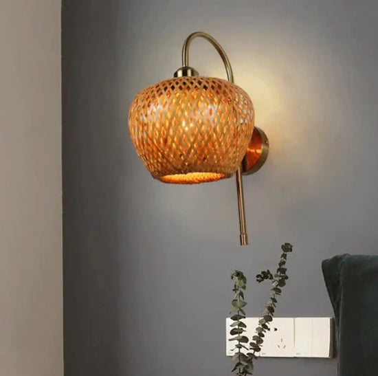 Applique Murale en Rotin et Bambou Design