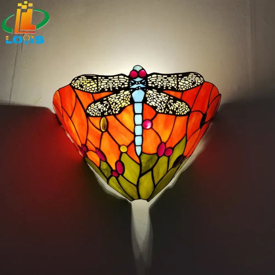 Applique Murale En Verre Libellule Élégante Artisanale. Orange / Chine Chambre